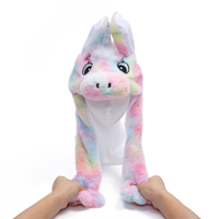Wholesale Cheap Funny Hat Plush Party Hat Customized Plush Animal Unicorn Moving Ear Hat