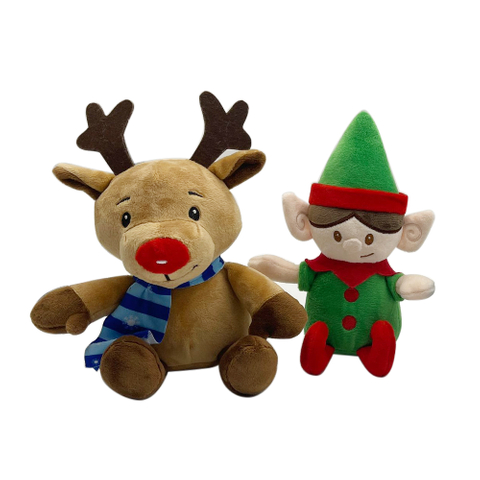 Cute Deer Santa Claus Snowman Children Stuffed Decoration Reindeer Doll Black Cat Plush christmas day toys