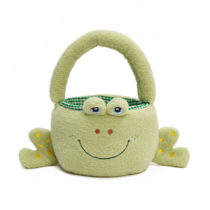 Frog Easter Basket Plush Toys Spring Gift Candies Buckets Tote Bag for Kids Baskets Easter