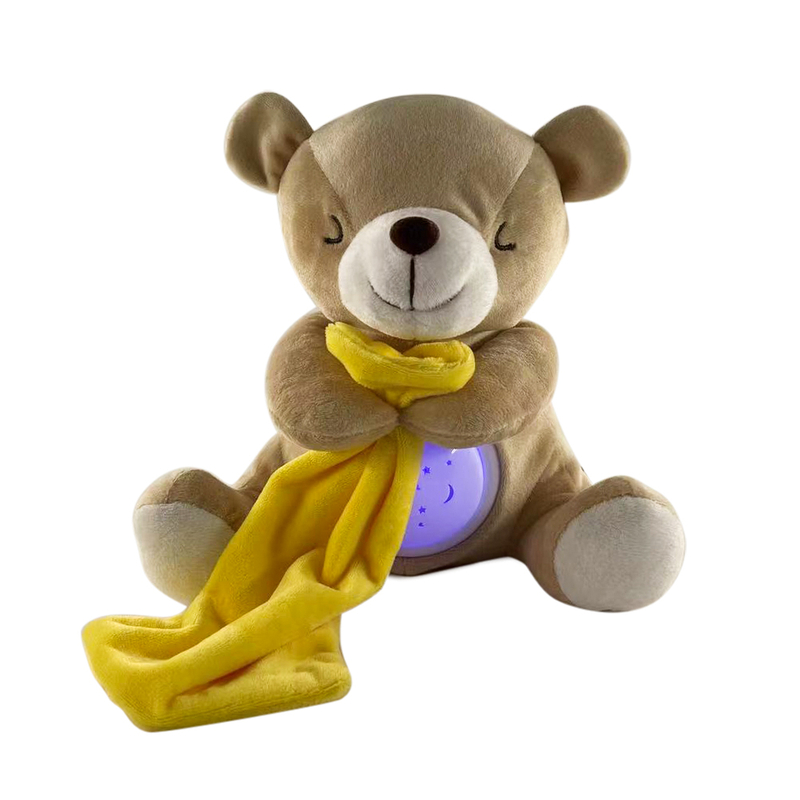 Glowing Music Sound And Light Soothing Sleeping Luminous Breathing Bear Baby Music Teddy Dolls
