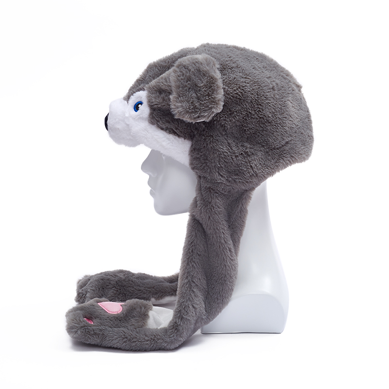 Promotion Novelty Animal Hats Custom Plush Funny Moving Ear Hat Fuzzy Party Plush Animal Hat