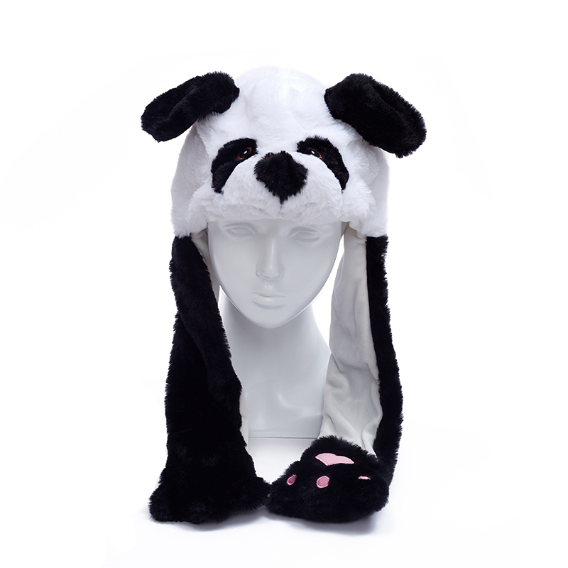 Girls Cute Animal Plush Hat Children Moving Ears LED Stuffed Cosplay Party Dress Winter Hats