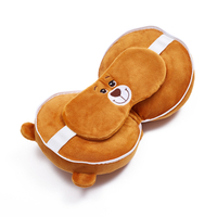 Wholesale Travel Kids Cartoon Travel Plush Cat Neck Pillows With Eye Mask For Airplanes