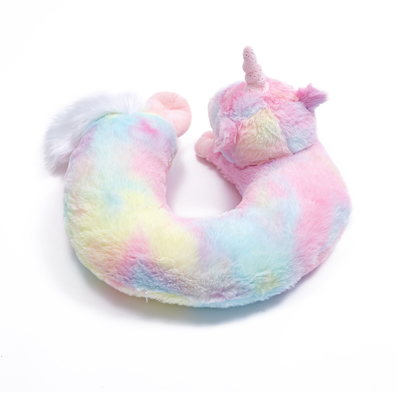 Unicorn U Pillow Cushion Bedtime Doll Rainbow Unicorn Stuffed Plush Toy Pillow for Kids Gift