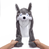 Promotion Novelty Animal Hats Custom Plush Funny Moving Ear Hat Fuzzy Party Plush Animal Hat