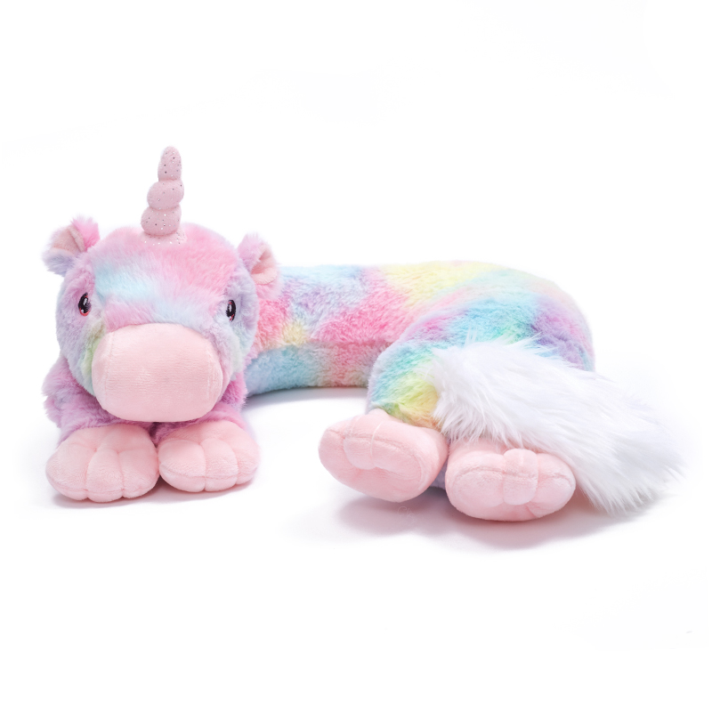 Unicorn U Pillow Cushion Bedtime Doll Rainbow Unicorn Stuffed Plush Toy Pillow for Kids Gift